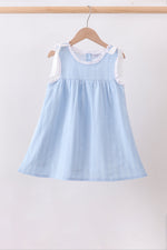 Blue Jacquard Lace Dress