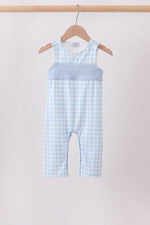 Blue Smocked Gingham Jon Jon