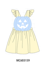 Cream Jack-O-Lantern Applique Ruffle Dress
