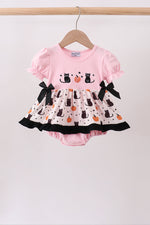 Pink Pumpkin Cat Embroidery Bubble