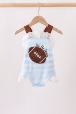 Blue Football French Knot Stripe Lace Bubble
