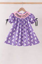Purple Spooky Cute Smocked Dress