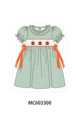 Green Pumpkin Smocked Dress