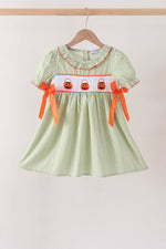 Green Pumpkin Smocked Dress