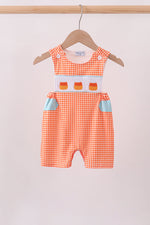 Orange Candy Smocked Gingham Jon Jon