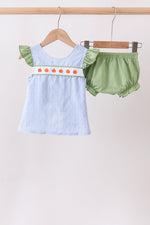 Blue Pumpkin Embroidery jacquard Ruffle Bloomer Set