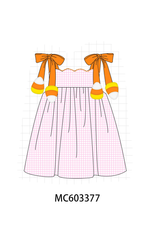 Pink Gingham Candy Corn Dress