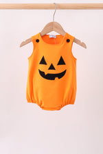 Orange Jack-O-Lantern Applique Bubble