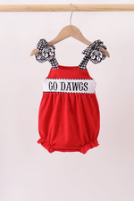 Red Georgia Go Dawgs Smocked Bubble