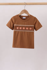 Brown Pumpkin Smocked Top