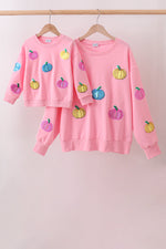 Pink Pumpkin Sequin Mom&me Top
