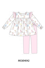 Pink all day adventure ruffle pants set
