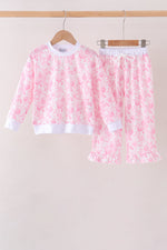Pink floral print mom&me pants set