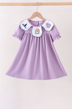Purple spooky embroidery dress