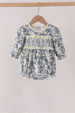 Vintage Floral Smocked Ruffle Bubble