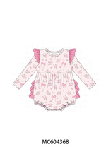 Pink floral bow ruffle bubble