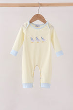 Beige goose embroidery romper