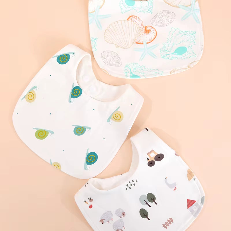 3Pcs U Shape Baby Bibs 360 Degree Rotation Muslin Kids Boy Girls Bandana Burp Cloth Newborn Infant Saliva Towel Toddler Stuff