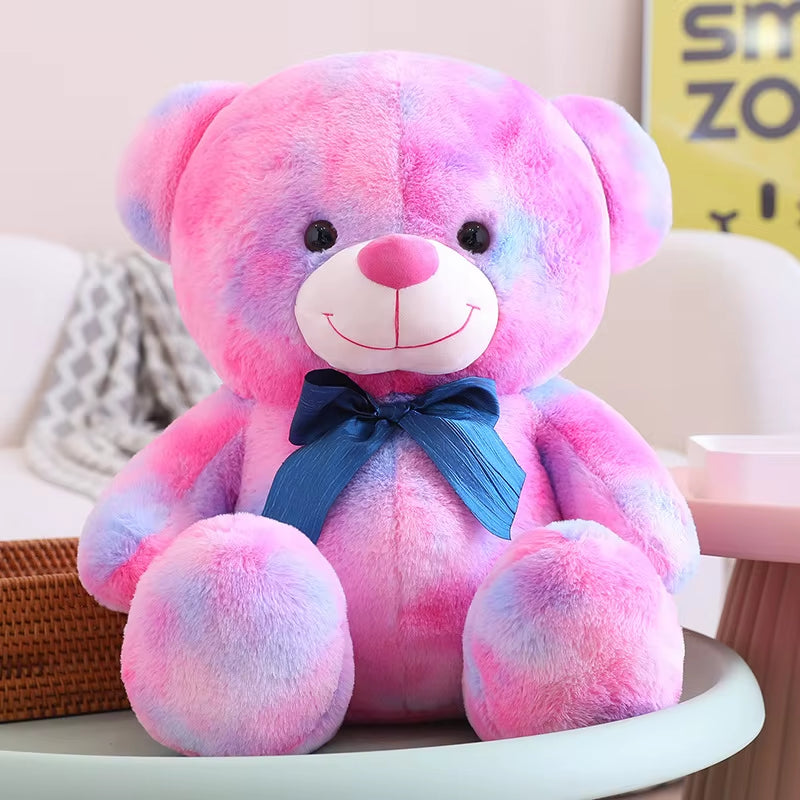 25-45CM Fantastic Rainbow Colorful Plush Bear Plush Toy Stuffed Animals Brown Teddy Bear Soft Doll Kids Toys Birthday Gift