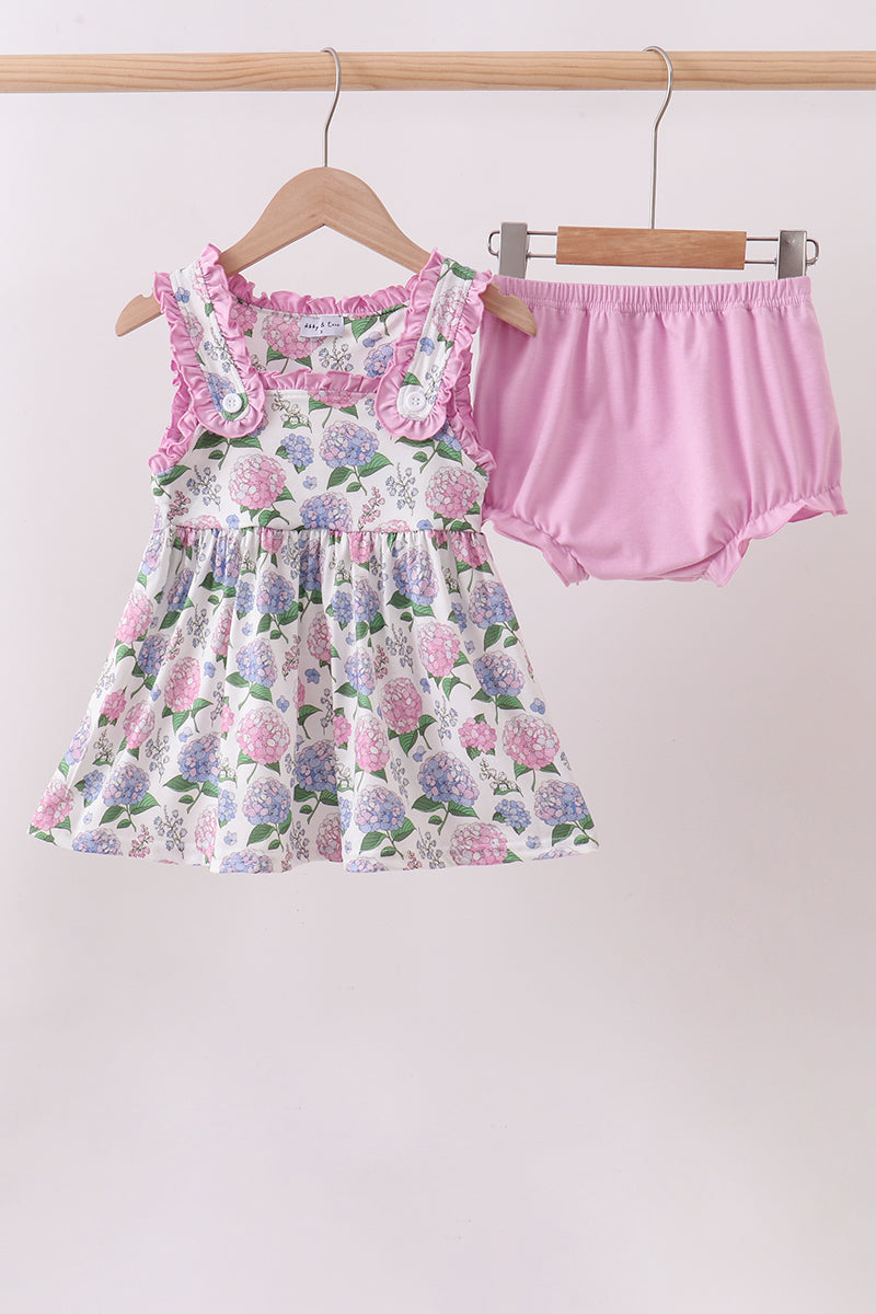 Purple Hydrangea Knit Bloomer Set