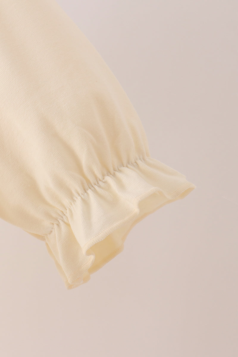 Cream Football French Knot Ruffle Dress