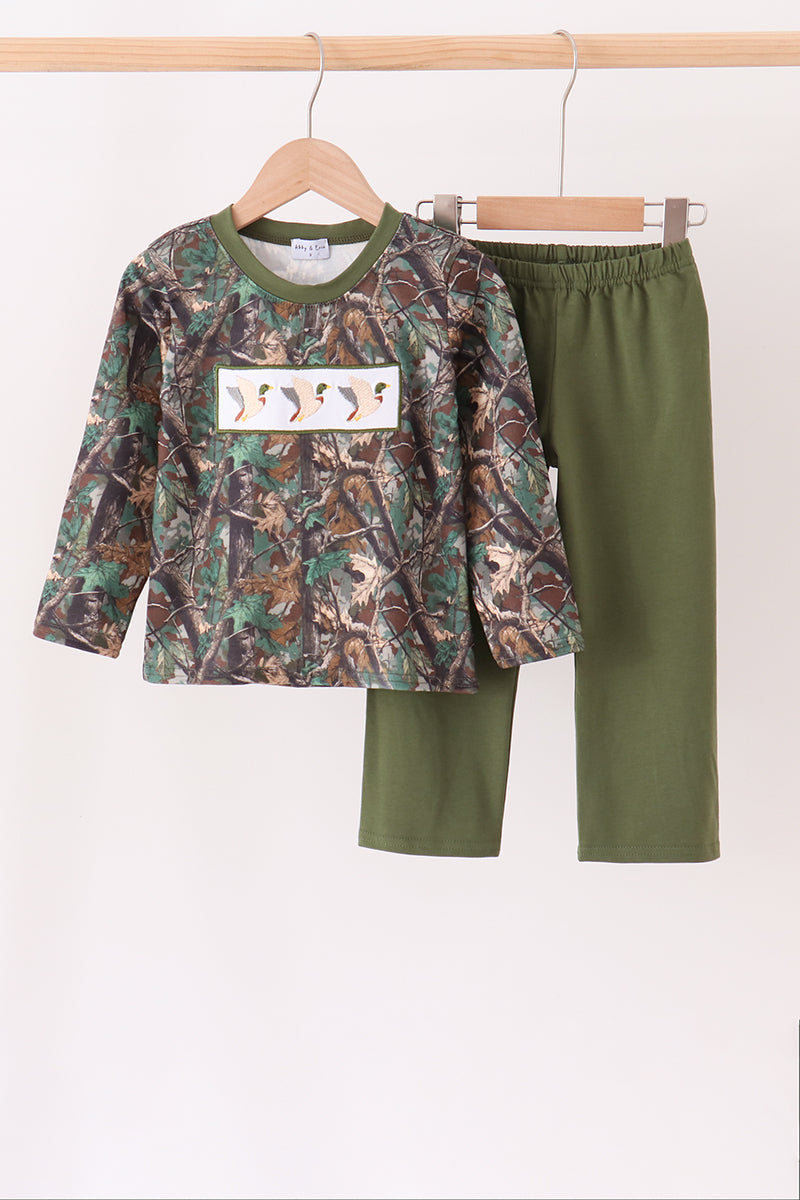 Camouflage Mallard Embroidery Pants Set