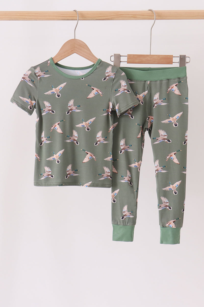 Green Mallard Bamboo Pants Set