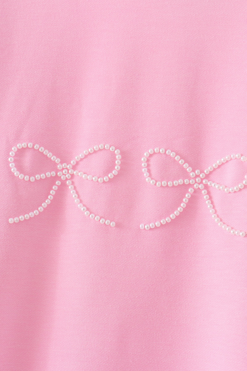Pink bow pearl mom&me sweatshirt