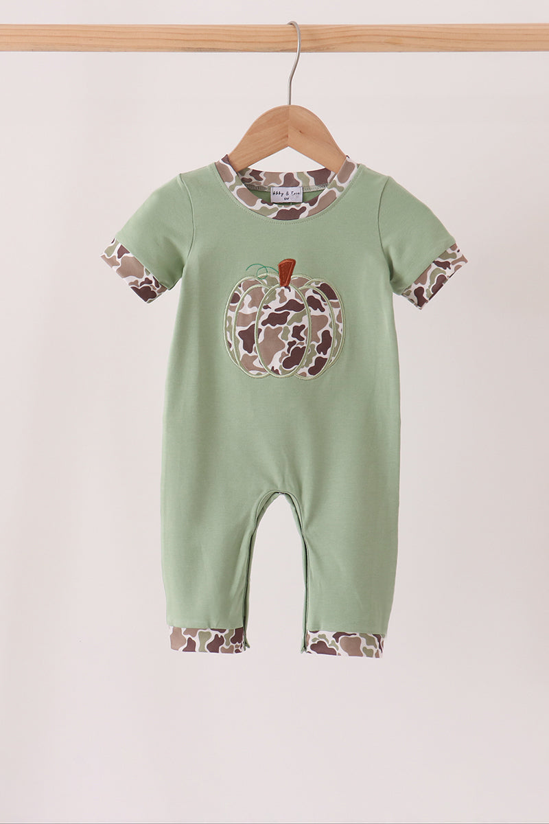 Camo Pumpkin Applique Romper