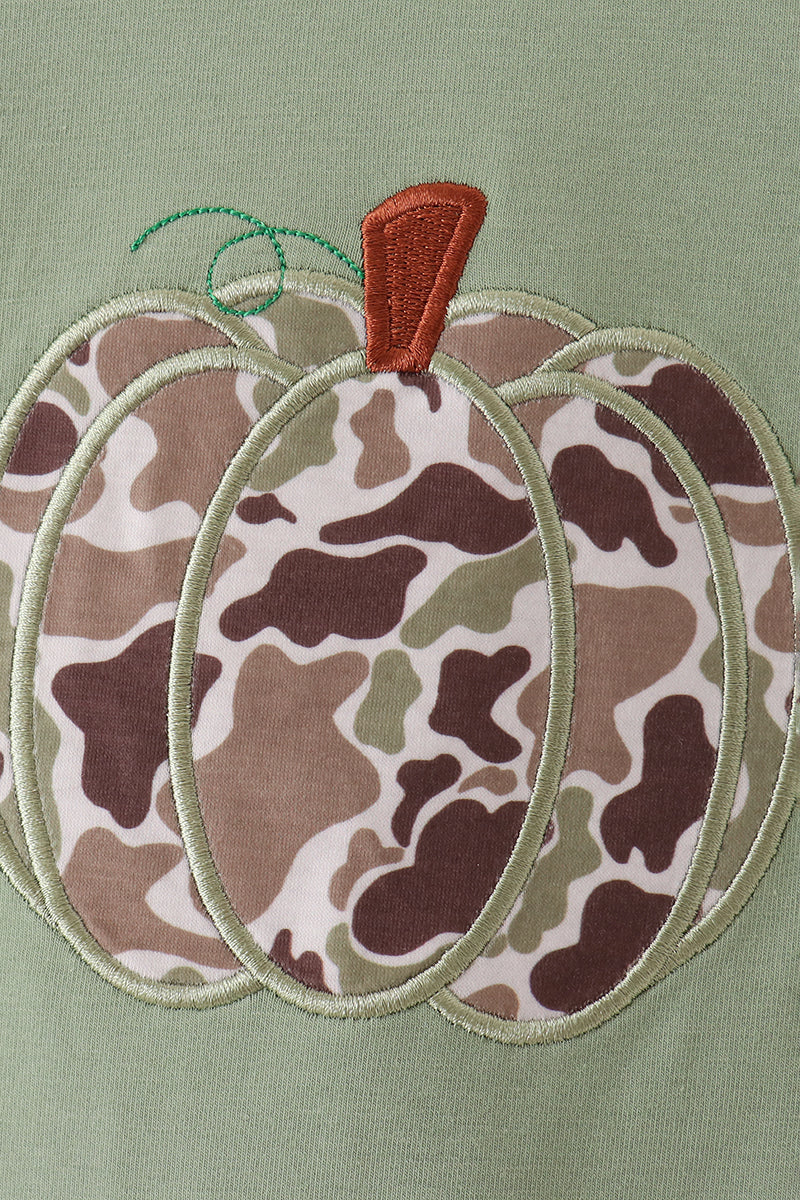 Camo Pumpkin Applique Romper