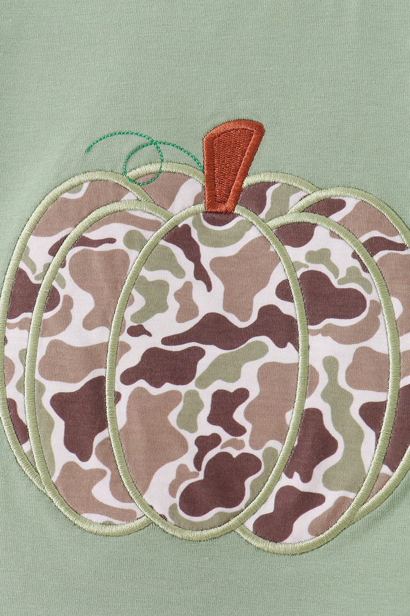 Camo Pumpkin Applique Pants Set
