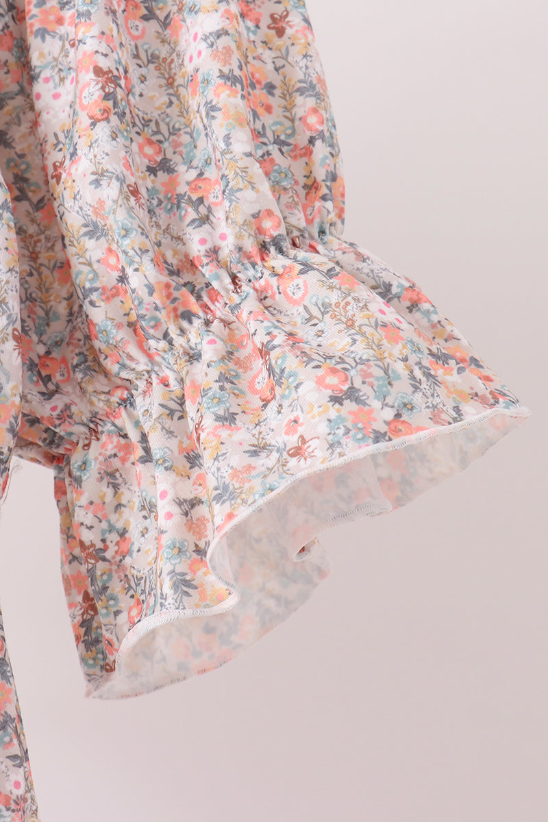 Floral print tiered mom dress