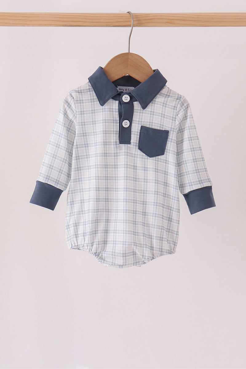 Teal pocket plaid bubble