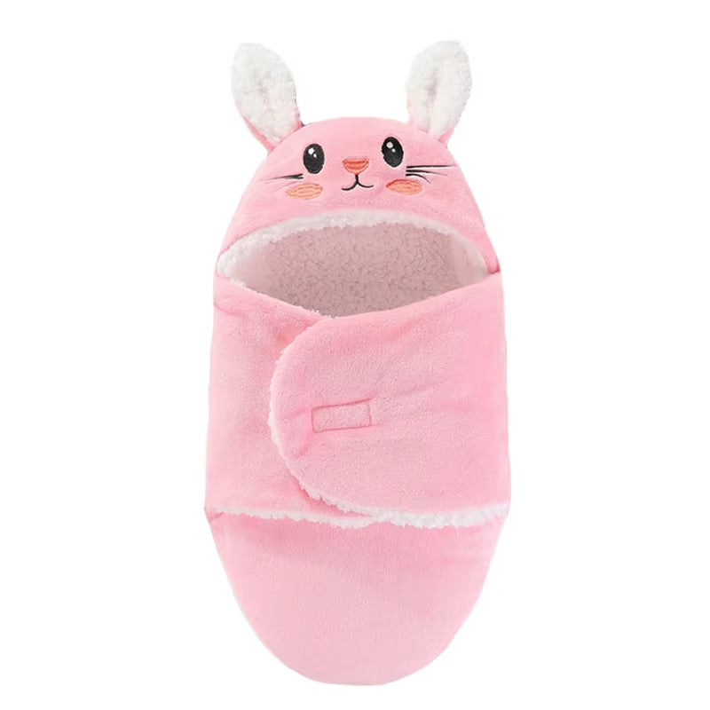 Warm Baby Sleeping Bags Autumn and Winter Soft Newborn Baby Wrap Blankets Cartoon Cocoon for Babies Flannel Baby Sleepsack 0-9M