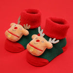 Xmas Baby Socks Winter Warm Thick Terry Socks for Newborn Cartoon Santa Elk anti Slip Floor Socks Baby Boys Girls Sock