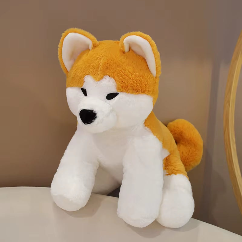 35/45Cm Realistic Akita Dog Plush Toy Stuffed Lifelike Animal Plushie Akitas Doll Shiba Inu Pillow Sofa Cushion Kawaii Gift