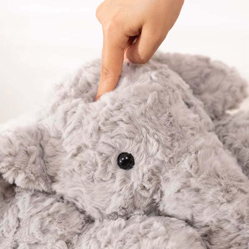 Cartoon Fluffy Elephant Stuffed Animals Plush Toy Kawaii Soft Hugging Plushies Pillows for Baby Kids Girls Birthday Gift Xmas