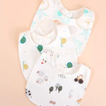 3Pcs U Shape Baby Bibs 360 Degree Rotation Muslin Kids Boy Girls Bandana Burp Cloth Newborn Infant Saliva Towel Toddler Stuff