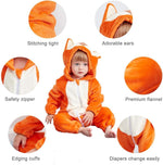 Unisex Baby Animal Costume Winter Autumn Flannel Hooded Romper Cosplay Jumpsuit