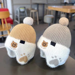 Winter Baby Bear Hat Children Plush Earmuffs Cap Kids Warm Knitted Hat Beanie Pompom Ball Toddler Ear Protection Caps 1-6Year