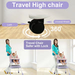 4-In-1 Baby High Chair Portable Toddler Baby Dining Chairs Eat & Play Convertible High Chair with Five-Point Snap Button, Dinner Plate and Toy Rack, Purple