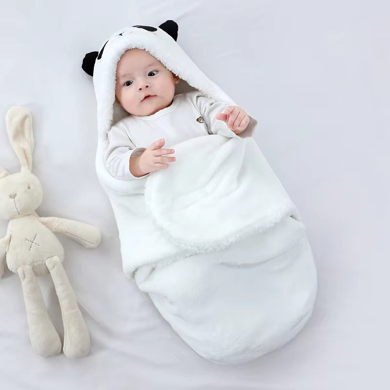 Warm Baby Sleeping Bags Autumn and Winter Soft Newborn Baby Wrap Blankets Cartoon Cocoon for Babies Flannel Baby Sleepsack 0-9M