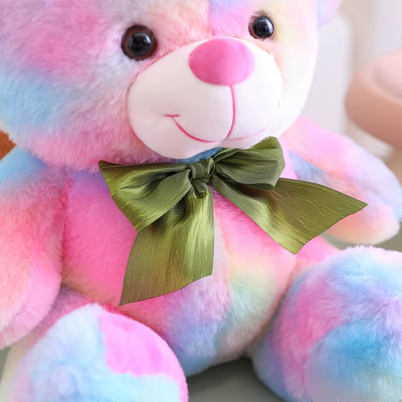 25-45CM Fantastic Rainbow Colorful Plush Bear Plush Toy Stuffed Animals Brown Teddy Bear Soft Doll Kids Toys Birthday Gift