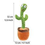 Dancing Cactus Plush Toy Doll Electronic Recording Shake with Song Funny Gift US