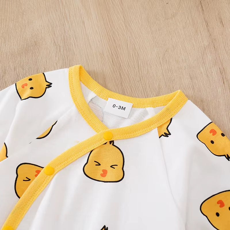 Chick Printed Clothes 0-18 Months Lt1Boy Girl Cartoon Romper Cotton Baby Newborn Toddler Spring Autumn Baby Jumpsuit Long Sleeve