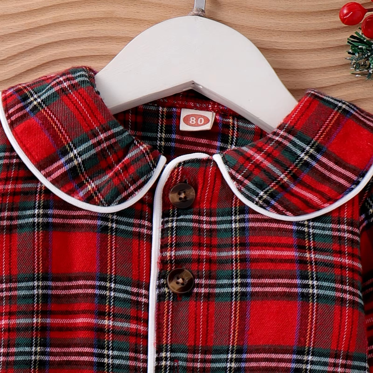 Plaid Print Kids Girls Boys Sleepwear for Christmas Pajamas Set Fashion Casual Long Sleeve Tops + Elastic Waist Pants Nightwear