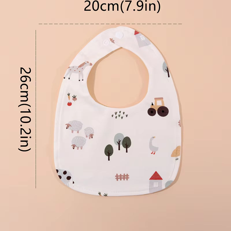 3Pcs U Shape Baby Bibs 360 Degree Rotation Muslin Kids Boy Girls Bandana Burp Cloth Newborn Infant Saliva Towel Toddler Stuff