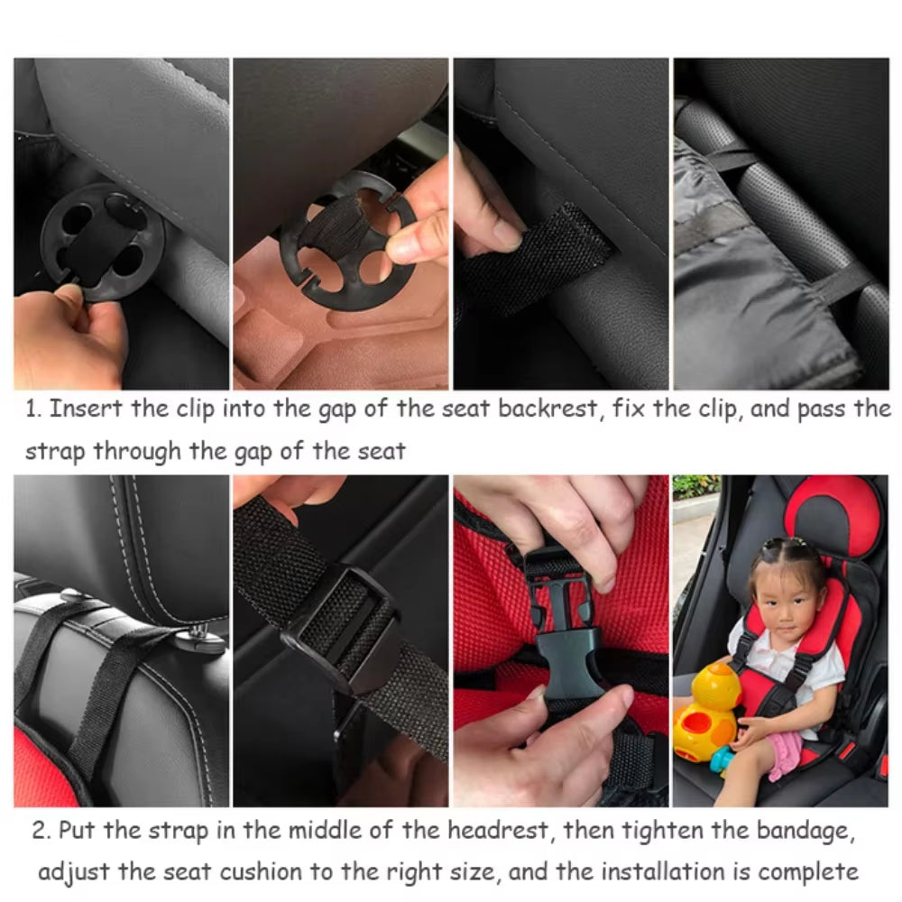 Child Safety Seat Mat for 6 Months to 12 Years Old Breathable Chairs Mats Baby Car Seat Cushion Adjustable Stroller Seat Pad