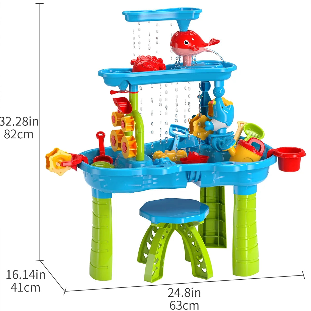 Kids Sand Water Table for Toddlers, 3-Tier Sand and Water Play Table Toys for Toddlers Kids, Activity Sensory Tables outside Beach Toys for Toddler Boys Girls Age 1-3 3-5 Gift