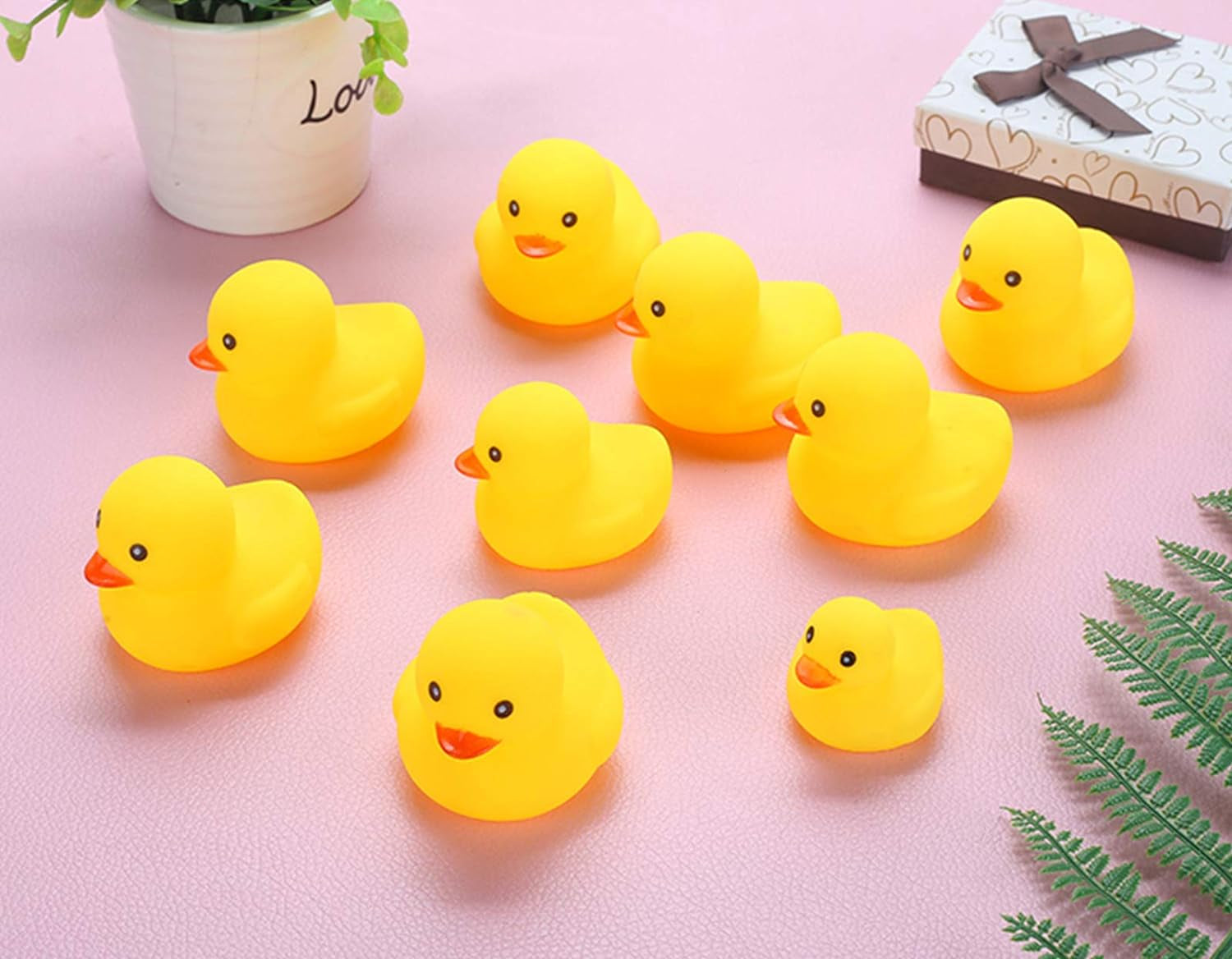 Bath Duck Toys 10PCS Mini Rubber Ducks Squeak and Float Ducks Baby Shower Toy for Toddlers Boys Girls (2.2’’)